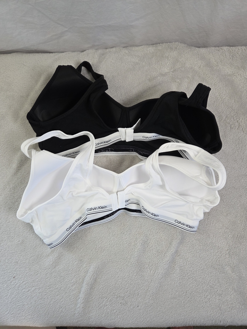 Calvin Klein Cotton Modal 2-Pack Wire-Free Bralettes — Black & White Size XL NWT - Picture 4 of 5